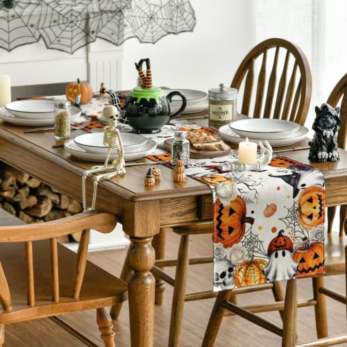 Halloween Table Runner 13x90 Inch Orange Polyester Home Party Decor - Variation of This Listing