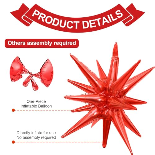 6 Pcs 22 Inch Star Foil Balloons for Birthday & Graduation Decor