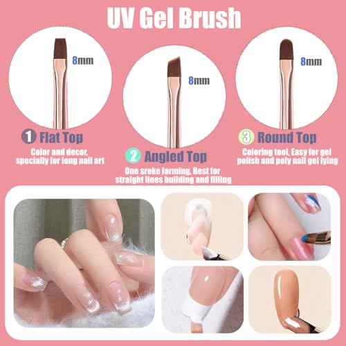 KINGMAS 10 Pcs Nail Art Brushes and Dotting Pens Set for Gel Polish