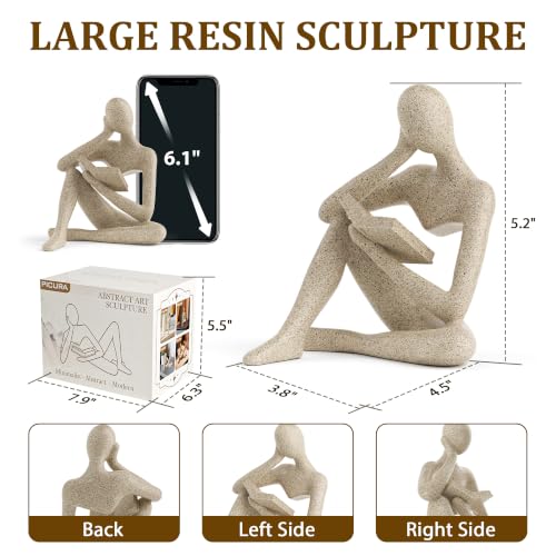 Large Thinker Statue Resin Sculpture for Home Decor - Modern Accent
