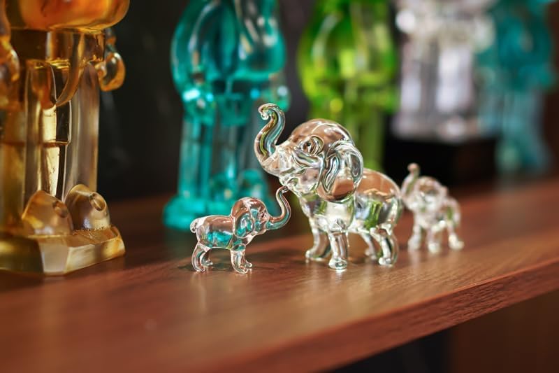 Regine Switzerland Set of 3 Crystal Elephant Figurines - Elegant Glass Collectibles for Home Decor | Perfect Gift for Mom