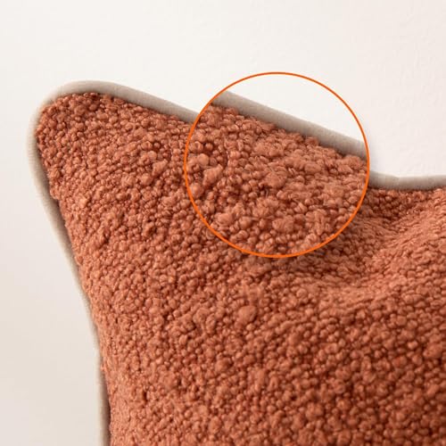 Amazon Basics Boucle Throw Pillow Covers, Brown, 16x16in, Pack of 2