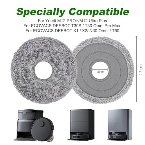 6-Pack Replacement Mop Pads for Yeedi M12 PRO+/Ultra Plus