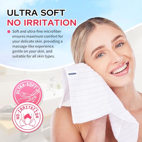 HOMERHYME Microfiber Face Towels - 12 Pack Ultra Soft & Quick Dry