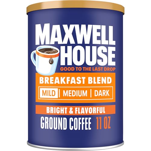 Maxwell House Breakfast Blend Light Roast Ground Coffee 11 oz Canister