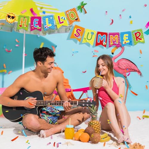 Hello Summer Banner Garland for Pool Party & Home Decor