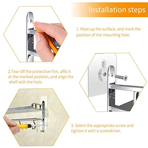 8-Pack Self-Adhesive Screws - No-Trace Wall Mounting Kit