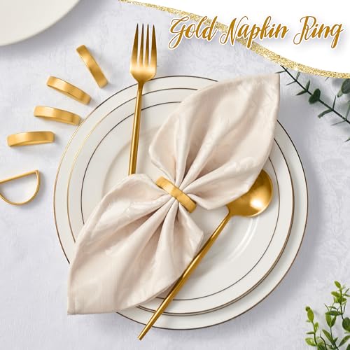 Matte Gold Semicircle Napkin Rings Set of 200 for Holiday & Everyday Dining
