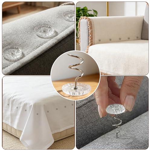 200 pcs Transparent Twist Pins for Bedskirts & Upholstery