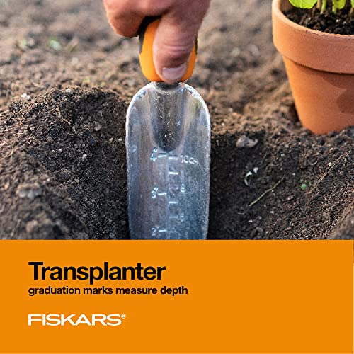 Fiskars 3-Piece Garden Hand Tool Set - Ergonomic Trowel, Transplanter & Cultivator