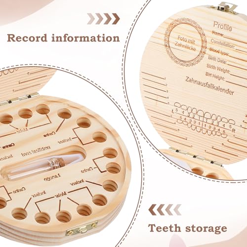 Wooden Baby Tooth Fairy Box - Keepsake Organizer with Tweezers