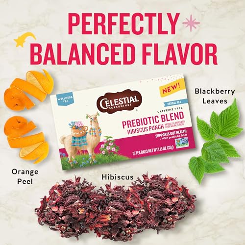 Celestial Seasonings Hibiscus Punch Prebiotic Wellness Tea - 16 Bags