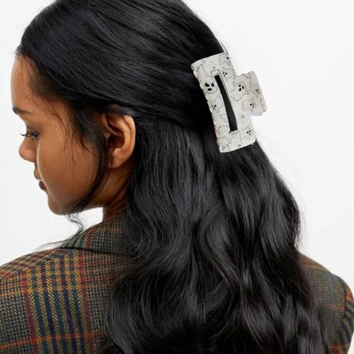 Junchao Halloween White Ghost Hair Claw Clip with Rhinestone Design