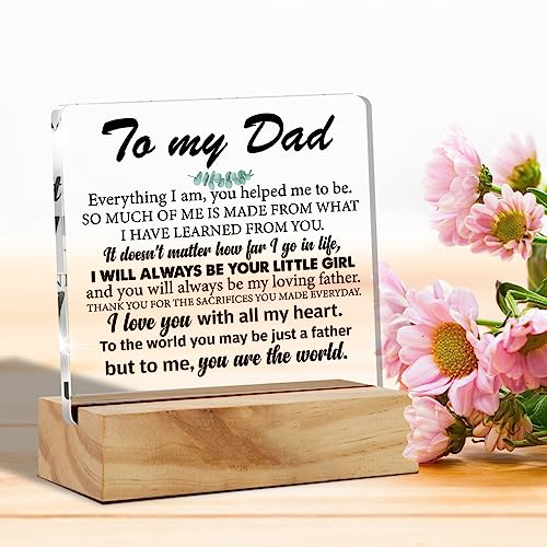 Acrylic Desk Plaque Sign for Dad - Meaningful Gift with Stand