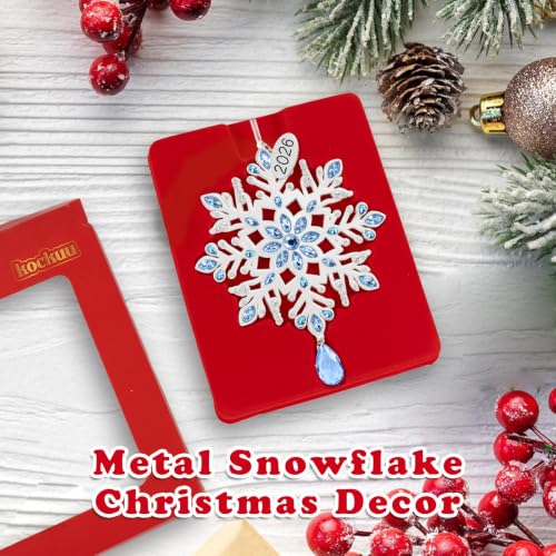 Mi Light Blue Snowflake Christmas Tree Ornament - 2026 Dated Keepsake, 5 Inch with Crystals