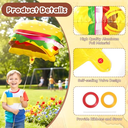 12 Pcs BBQ Food Themed Foil Balloons for Party Decoration