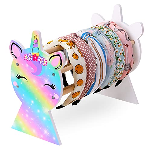 Rainbow Headband Holder Organizer for Girls - Unicorn Design