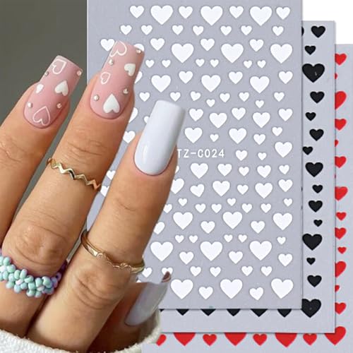 Valentine Heart Nail Stickers 3D Self-Adhesive Love Decals