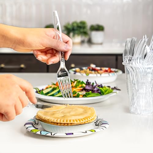Amazon Basics Premium Disposable Clear Plastic Cutlery - 48 Count