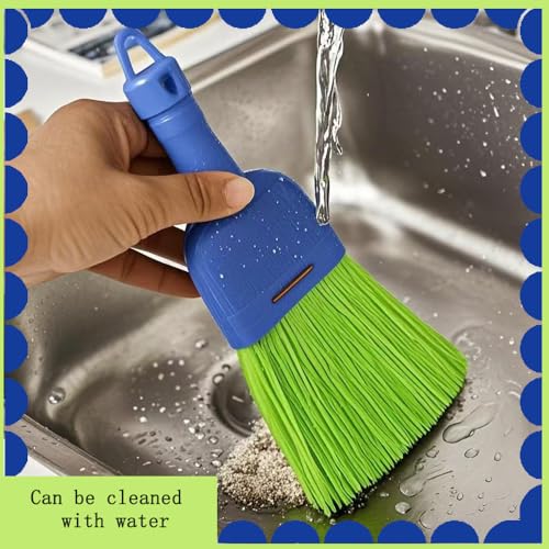 Handheld Whisk Broom with Durable Poly Fiber Bristles for Home and Car