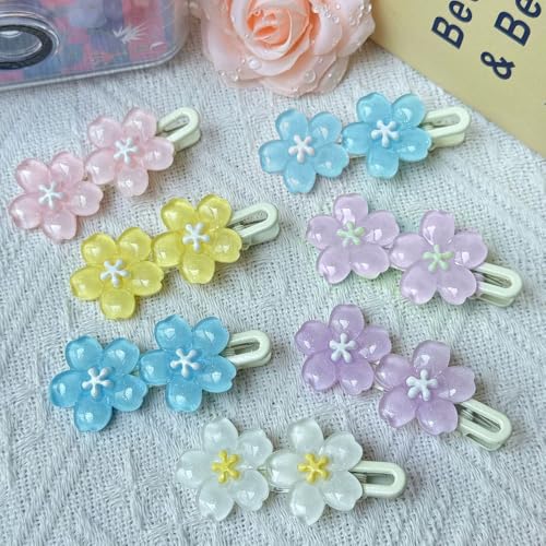 5-Piece Floral Acrylic Alligator Hair Clips Set for Women