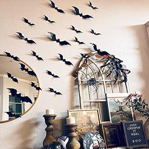 160pcs Waterproof 3D Bat Stickers for Halloween Decor