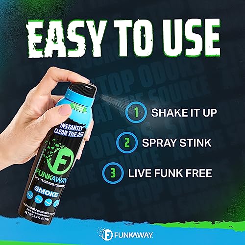 FunkAway Smoke Odor Eliminator Spray 3.4 oz (Pack of 2) - Instantly Refresh Air