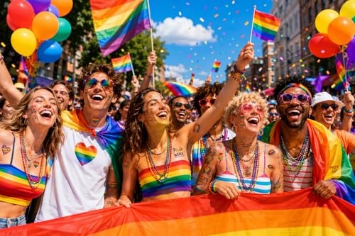 Pride Temporary Tattoos & Rainbow Stickers LGBTQ Party Favors Pack