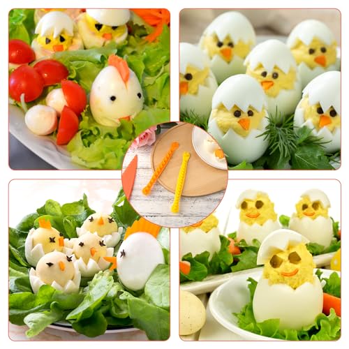 XIHIRCD 2pcs Fancy Cut Egg Cutter Set for Bento and Creative Breakfast