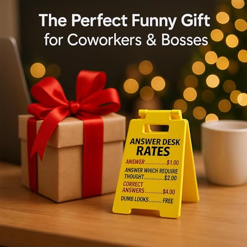 Funny Mini Desk Sign - 'ANSWER DESK RATES' for Office Humor