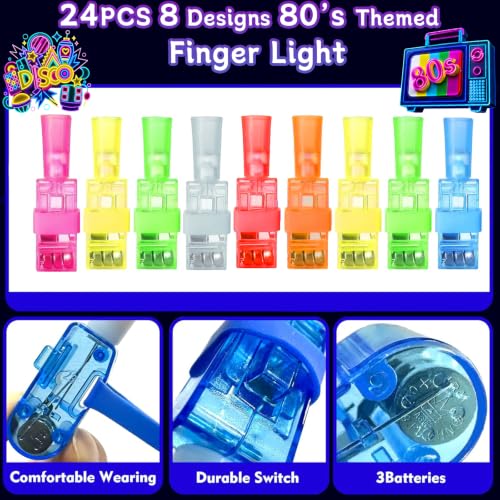 24PCS 80s Finger Lights Party Favors - Neon Glow Designs