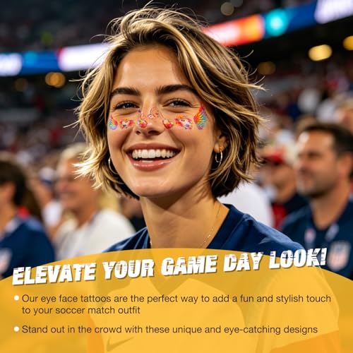 Watercolor Football Temporary Tattoo Stickers Waterproof Face Decals for Fans