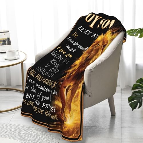 Adult Son Gift Blanket from Mom Dad 50x60 Black - Birthday, Graduation, Holiday