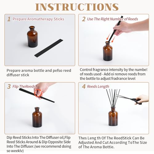 10-Inch Reed Diffuser Replacement Sticks - 60 Pcs Mixed Colors