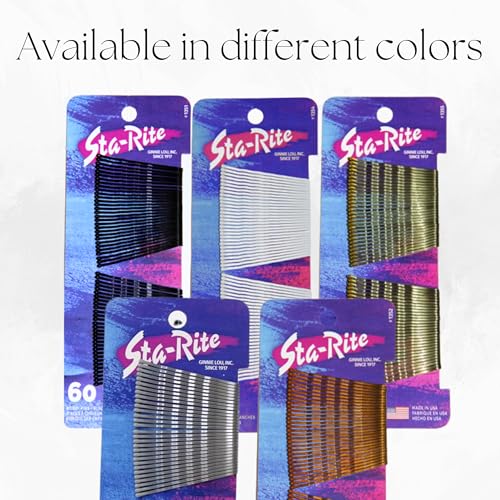 Sta-Rite Silver Bobby Pins 60-Count Pack for Updos and Salon Styling