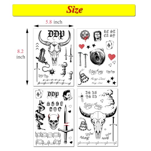 Halloween Temporary Face Tattoos 4 Sheets Cosplay Stickers