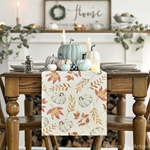 210 GSM Fall Table Runner 13x72 Inch Orange Polyester Home Decor