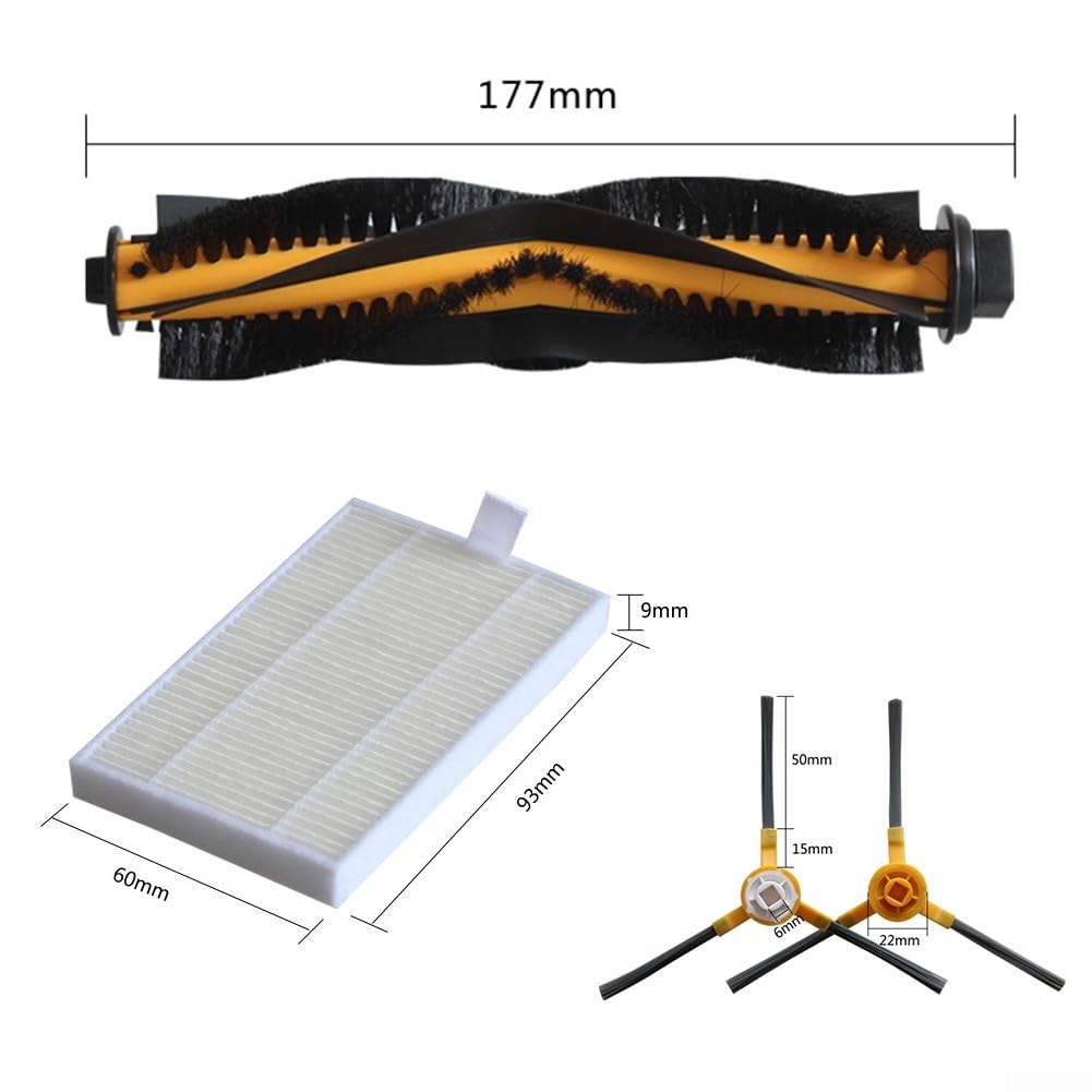 Vacuum Replacement Parts for bObsweep PetHair for SLAM Robot Vacuum Cleaner, Robotic Vacuum Cleaner Spare Accessories, Robot Vacuum Cleaner Parts Set Includes, Mop Cloths, Side Brushes