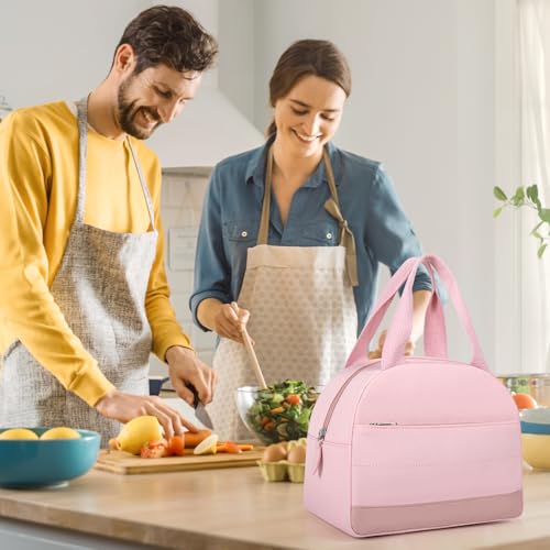 Pink Insulated Lunch Bag for Women - Medium Size - MIAOJIE