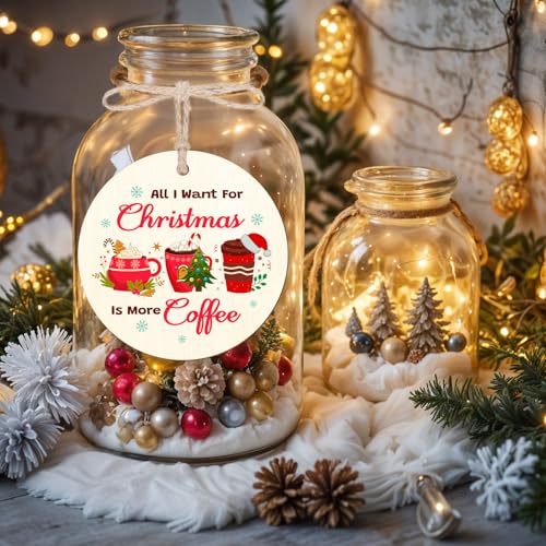 Coffee Lover Christmas Ornament - Wooden 2025 Xmas Gift