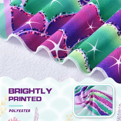 WERNNSAI Mermaid Kids Beach Towel - Quick-Dry Microfiber 30"x60"