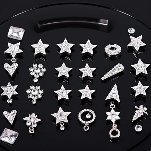 3D Nail Art Rhinestones 12 Grids Crystal Gems and Dangle Jewelry Kit