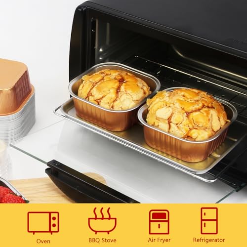 Pink Square 10oz Mini Cake Pans with Lids - Small Cinnamon Roll Containers