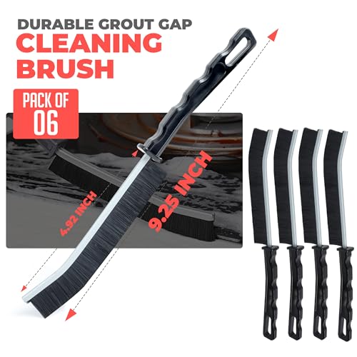 6 Pcs Crevice Cleaning Brushes - Durable Hard Bristle Brush Set
