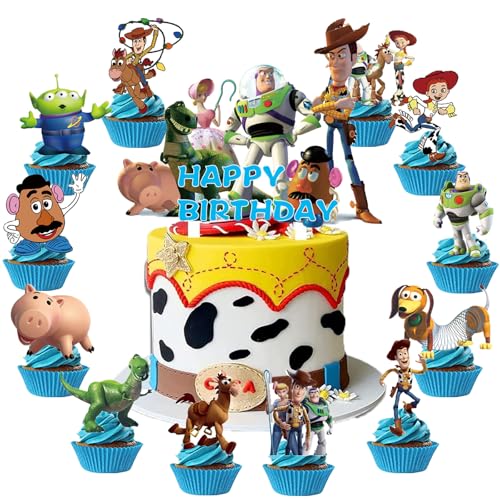 25-Piece Toy-Themed Cake and Cupcake Toppers for Birthday Parties