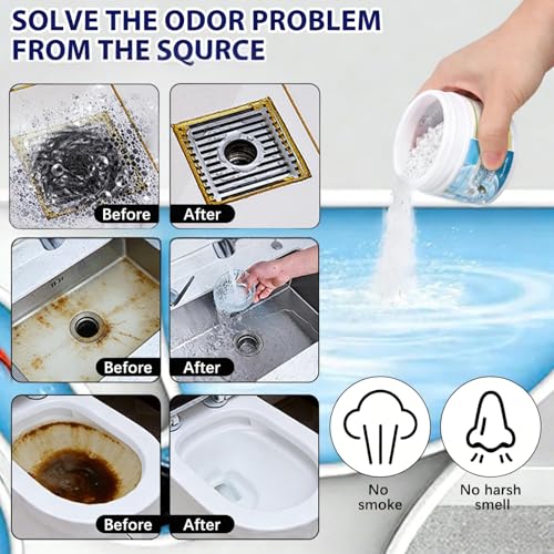 2-Pack Powerful Drain Cleaner Powder for Kitchen and Bathroom Sinks