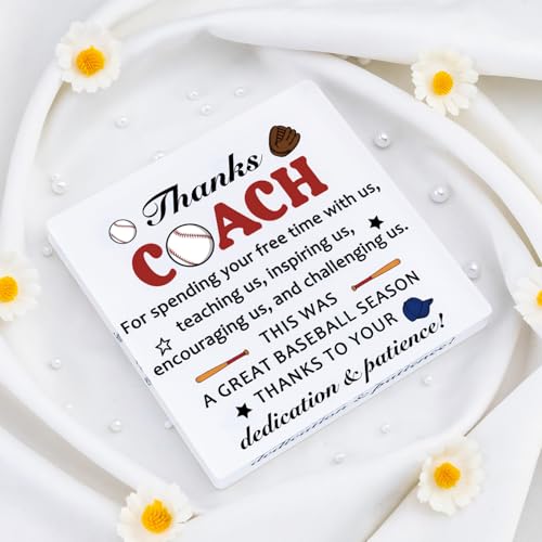 Baseball Coach Appreciation Plaque - Clear Acrylic Desk Decor