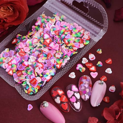 600Pcs Heart Nail Charms Resin Flat Back Rhinestones for Nail Art