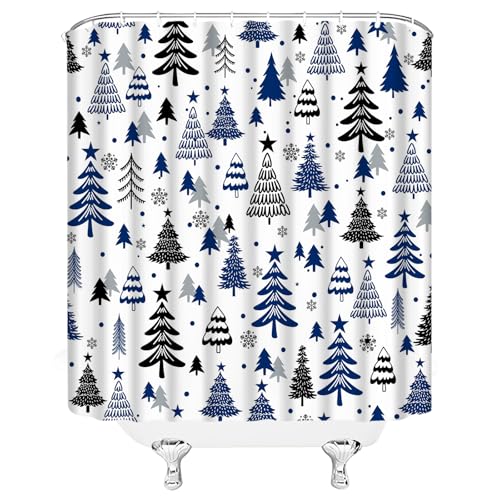 Christmas Gnomes Shower Curtain - 71x71 Inch Holiday Decor