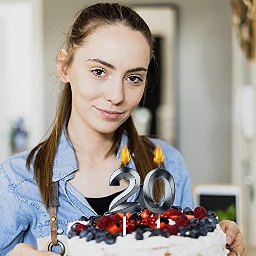 Black 17 & 71 Birthday Candles - Glitter Cake Toppers for Celebrations